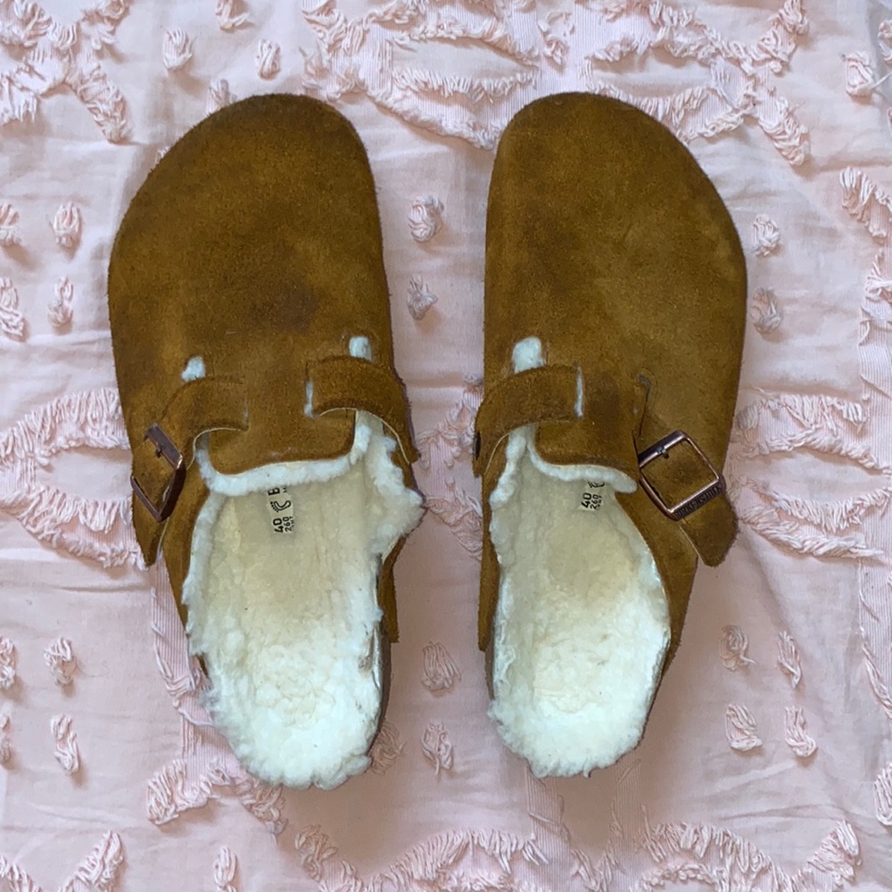 Birkenstock fur clogs